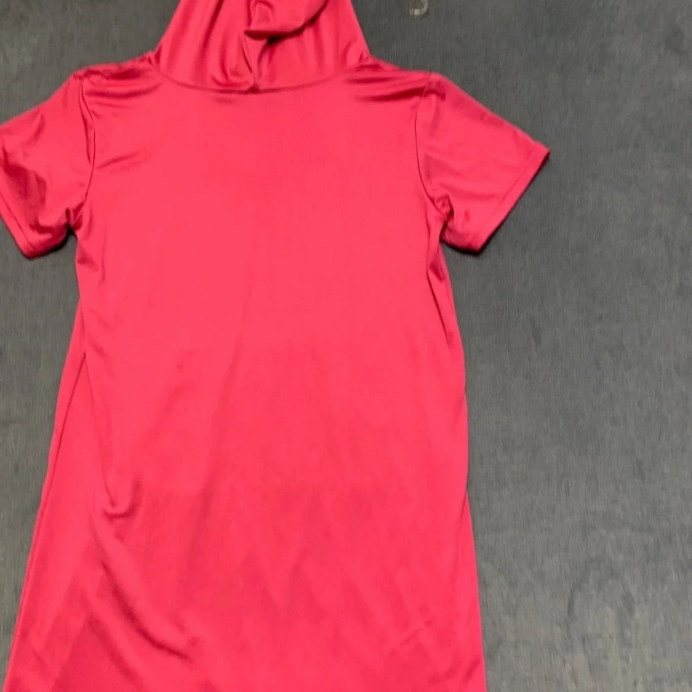 Spyder Swimsuit Cover Up Girls XL Pink Stretch Hood Short Sleeve Beach Swimwear